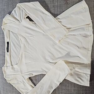 longsleeve white peplum shirt